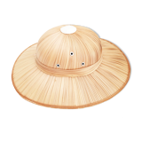 Straw Rattan Bamboo 1950's Pith Helmet Safari Hat