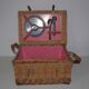 Old artisanal wicker picnic basket 50