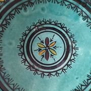 Moroccan handmade turquoise earthenware plate – Safi
