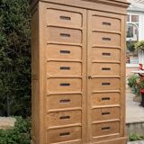 Armoire de notaire en chêne brut massif, 1920