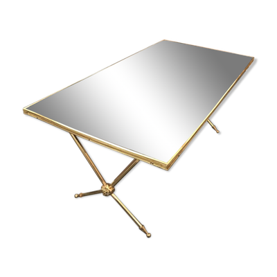 Table basse laiton doré et têtes de lion circa 1950