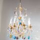Large chandelier brass fruit crystal color 8 arms