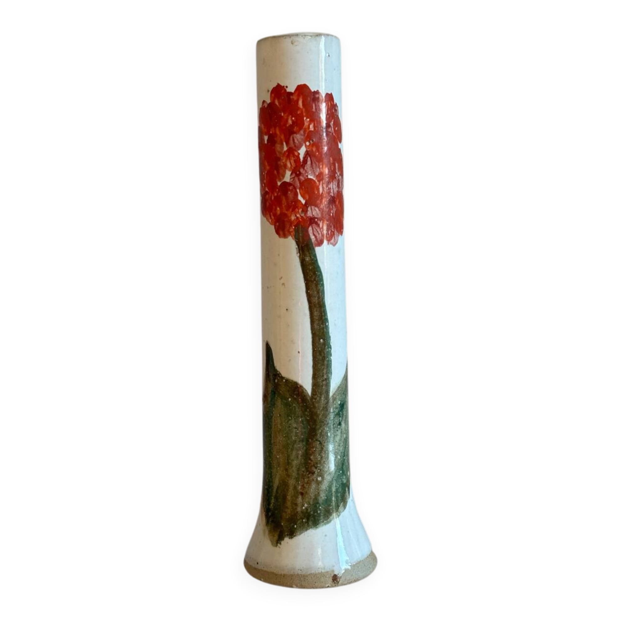 Glazed stoneware tube vase