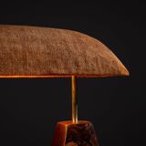 Lampe de bureau de direction rare en bois massif