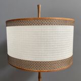 Bamboo look floorlamp large white shade