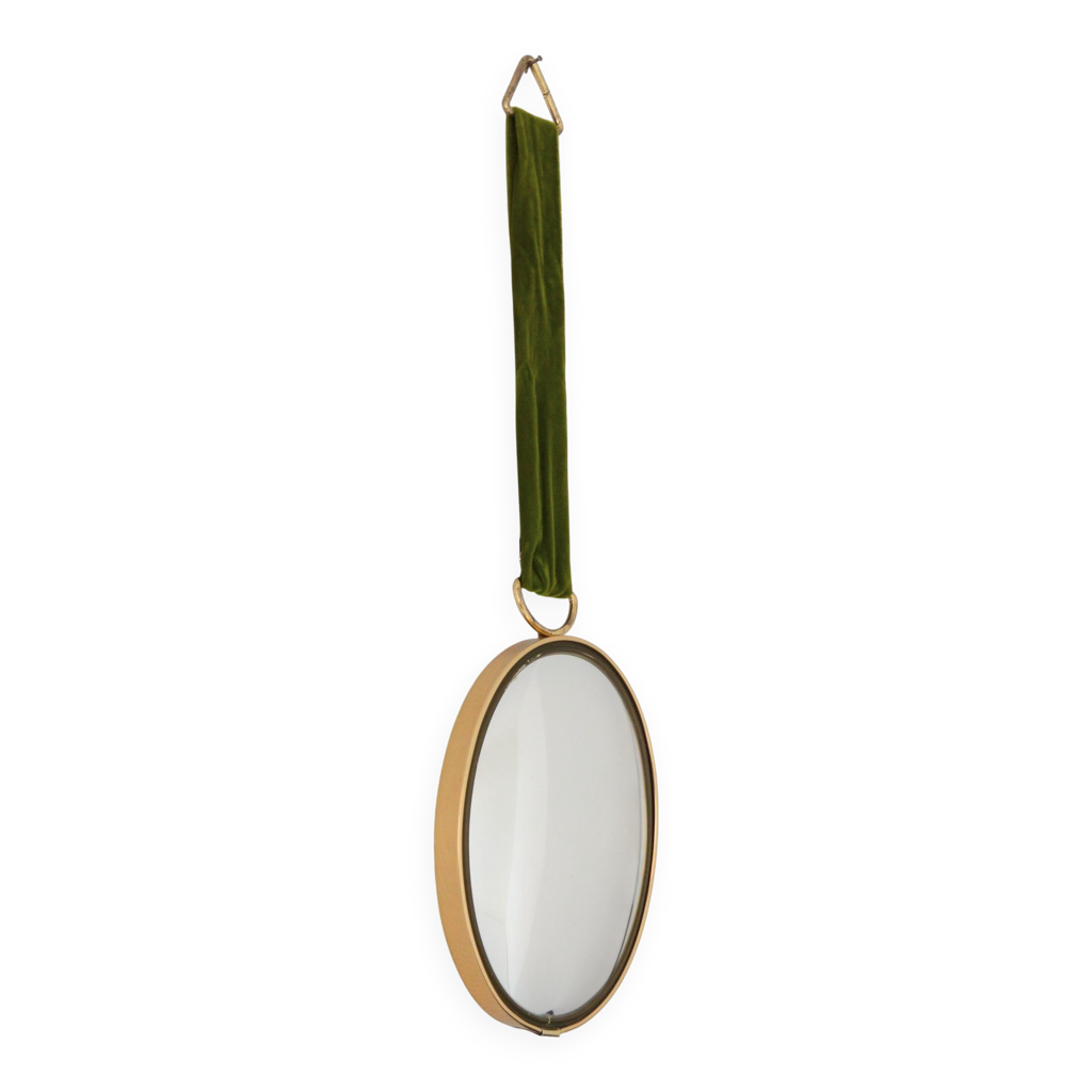 Oeil De Sorcière Scandinave Vintage – Bois Bombé, Beige, époque 1940-1960 (40cm)