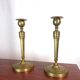 Pair of brass candlesticks, 19th century, neoclassical style.