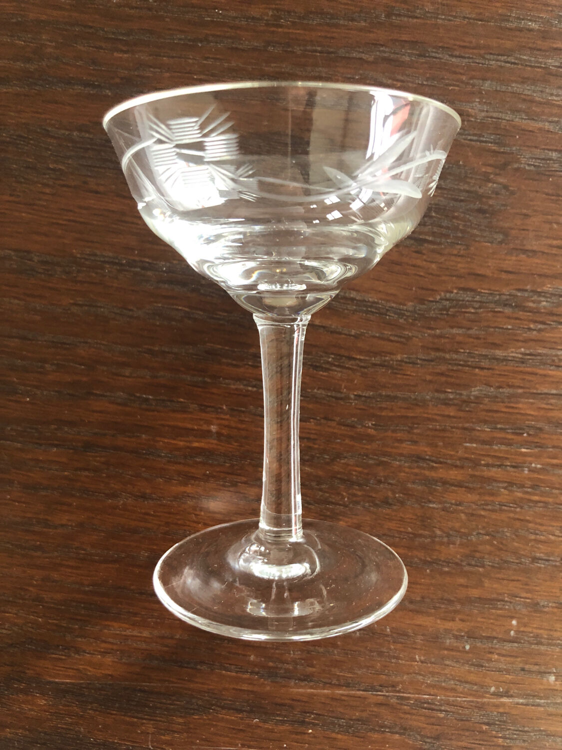 10 liqueur glasses engraved in Vintage crystal