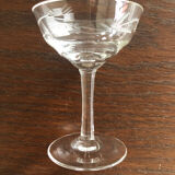 10 liqueur glasses engraved in Vintage crystal