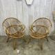 Pair of vintage rattan armchairs