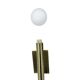 Pair of Lucky Brilliant wall sconces, brass and white globes, Art Deco styl