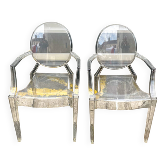 2 Louis Ghost armchairs by Starck