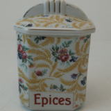 Set 4 pots à épices ancien décor floral