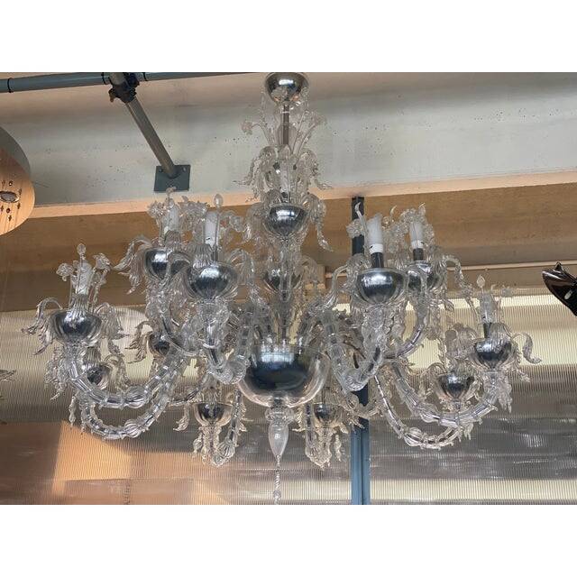 Contemporary "ca rezzonico" with flowers and leaves murano glass chandelier
