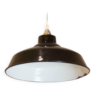 Black Industrial Pendant Lamp, 1950's, Spain