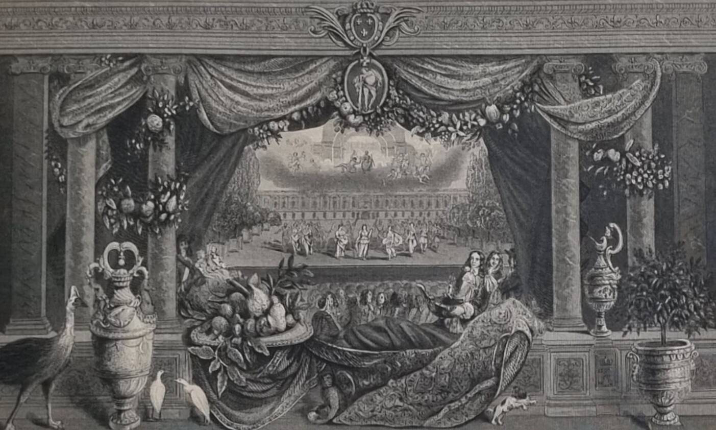 Palais du Louvre the Opera after Boulanger – Framed engraving, 52 x 42 cm