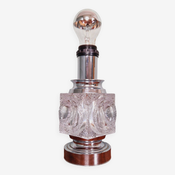 Lampe Ice Cubecen cristal et métal chromé, Peill & Putzler, années 70