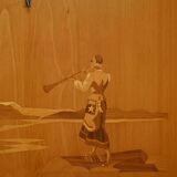 Scandinavian 1940s elm cabinet with inlay