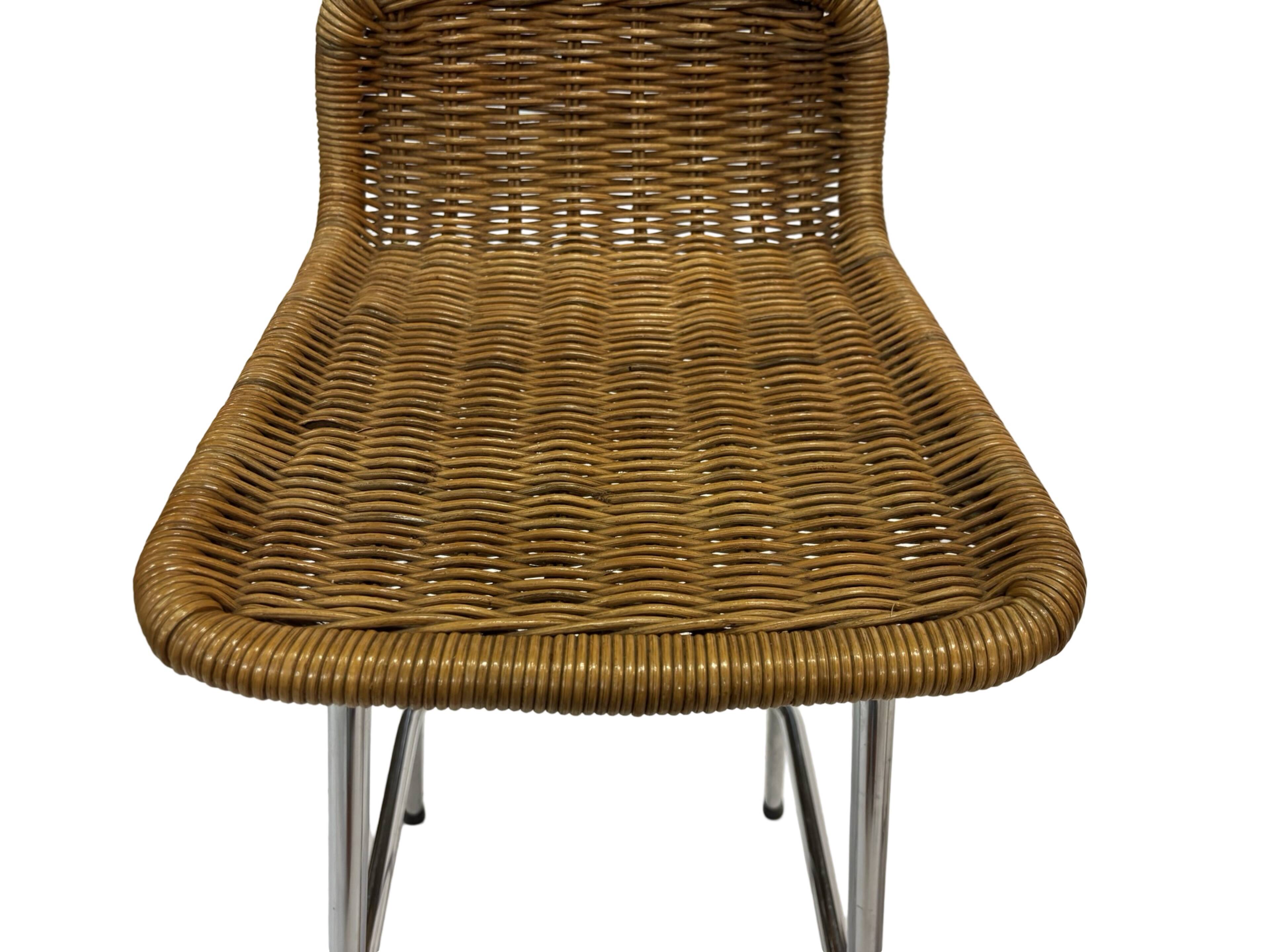 Set of 4 vintage bar stools Dirk van Sliedregt Rohe Noordwolde 1960's