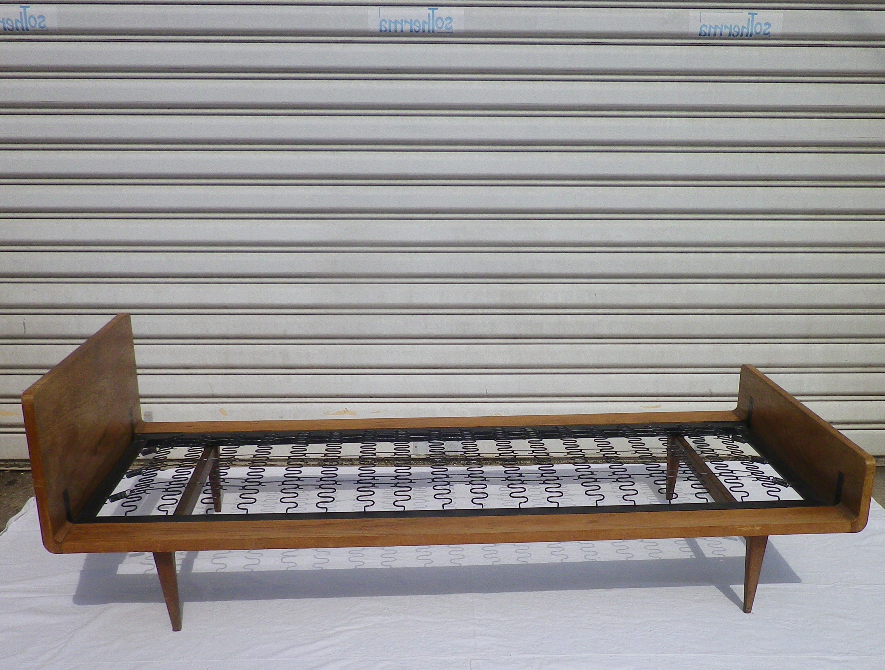 set of 2 beds 1950 Scandinavian veneer