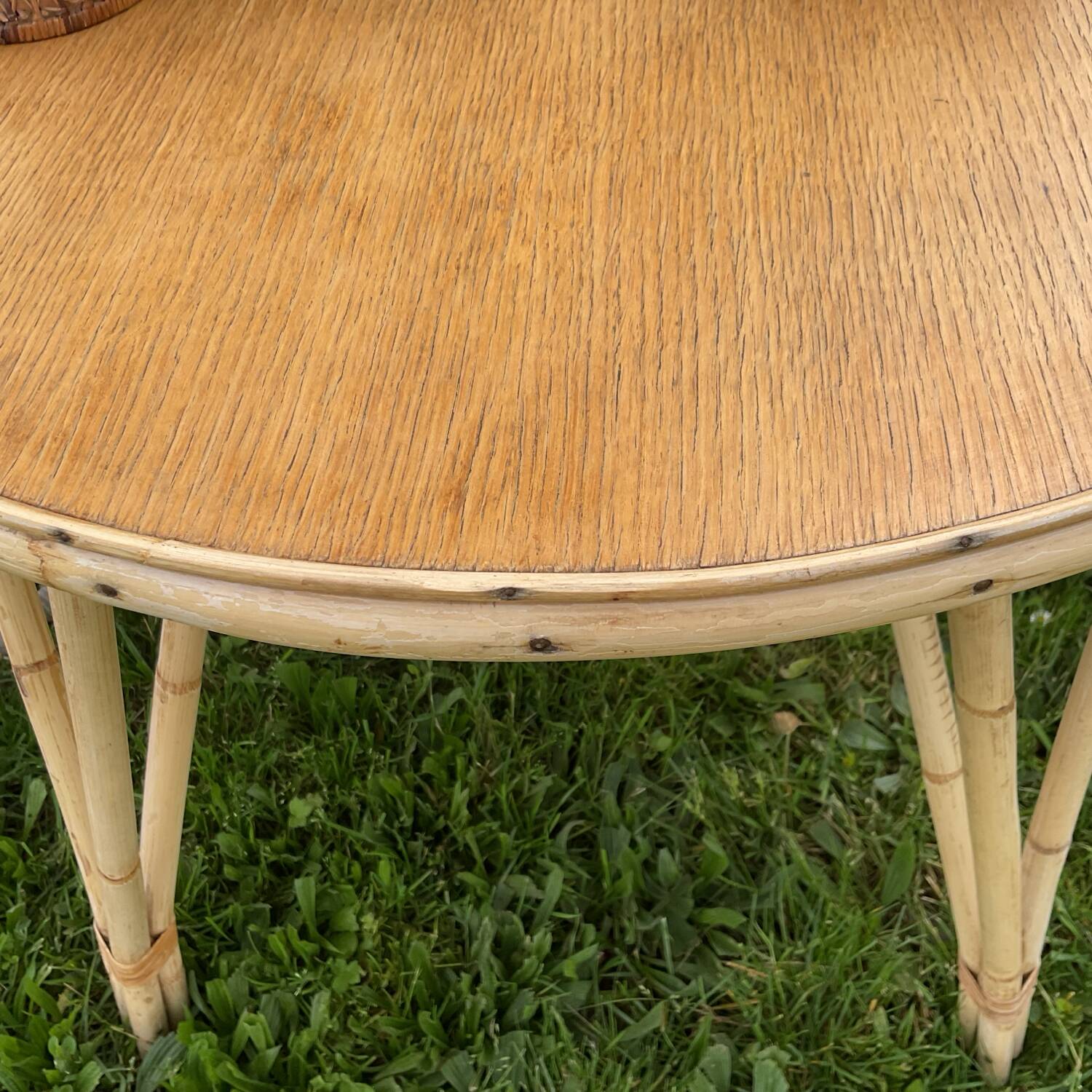 Vintage rattan table