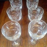 6 port glasses in hand-cut crystal