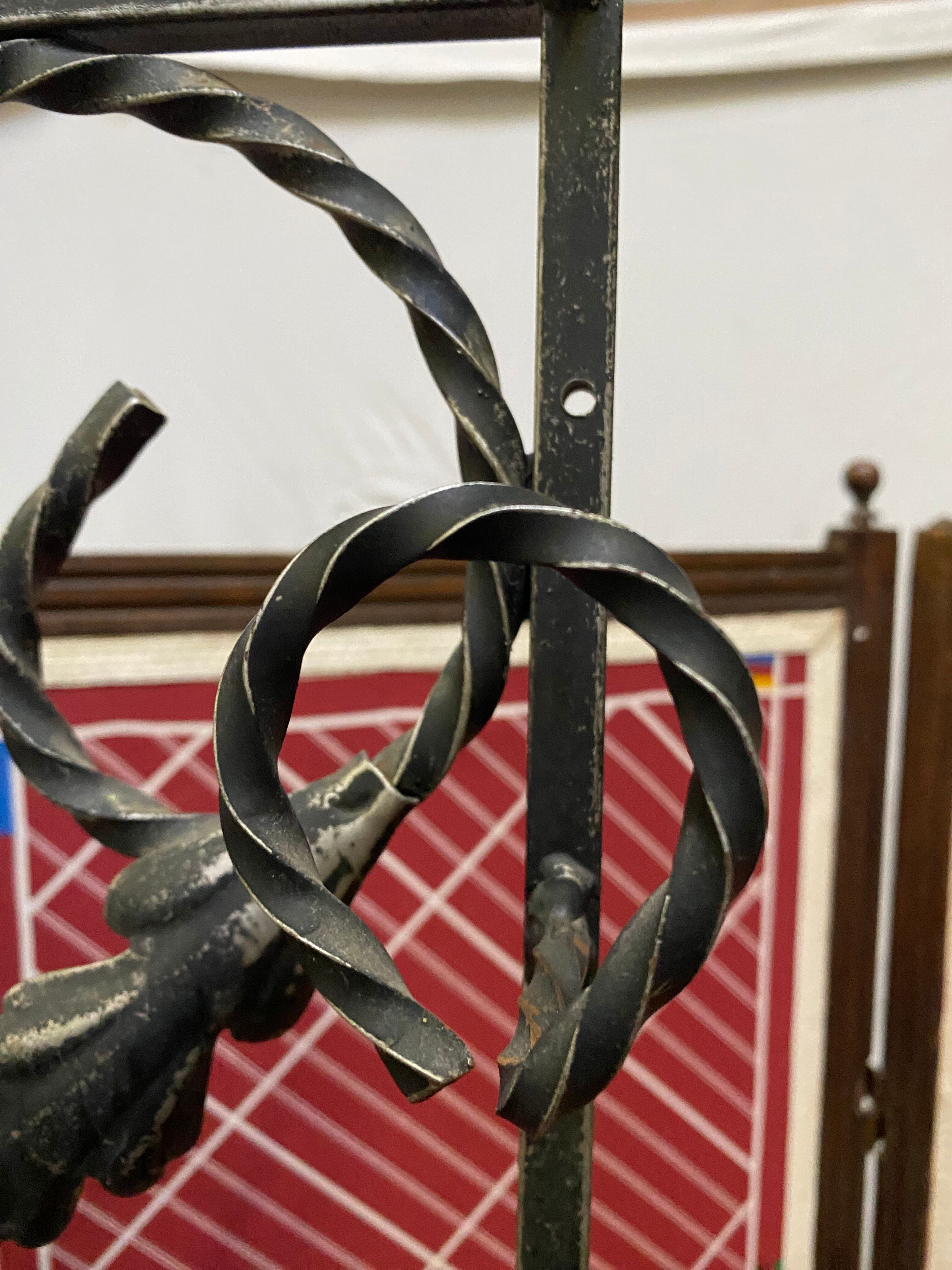 Coat rack art-deco wrought iron cloakroom