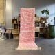 Large Pink Berber Rug – Hallway Size 85x300 cm, 100% Wool
