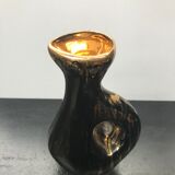 Pichet Vallauris tess céramique noire & dorée vintage