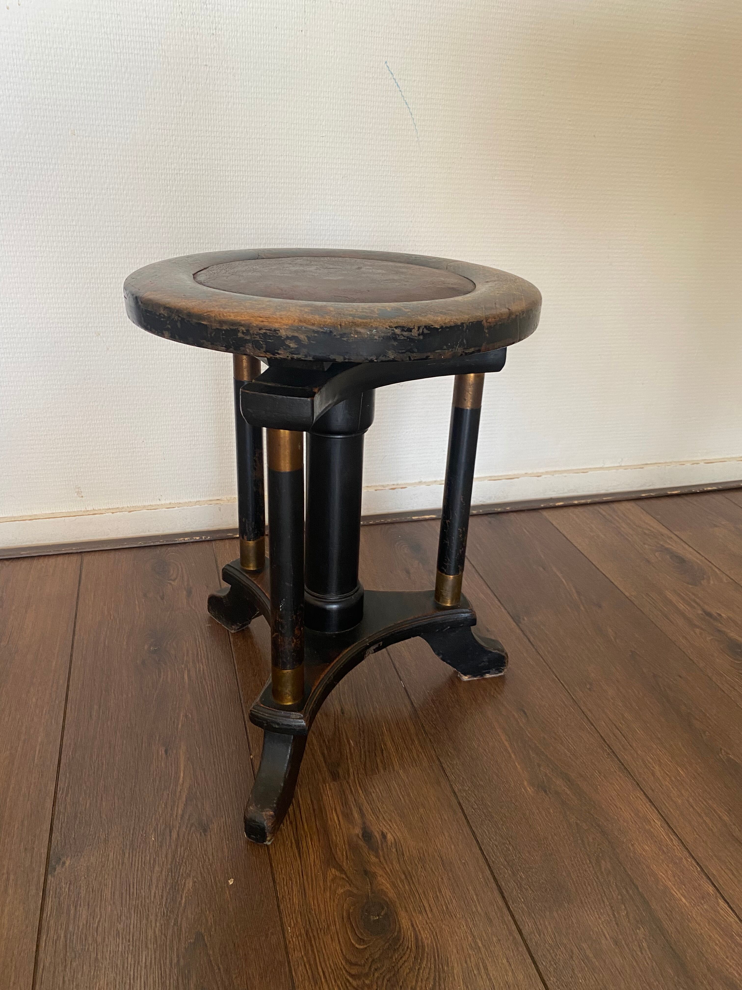 Art deco regency piano stool in oak 1920s