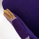 French bergere armchair - New mauve velvet upholstery