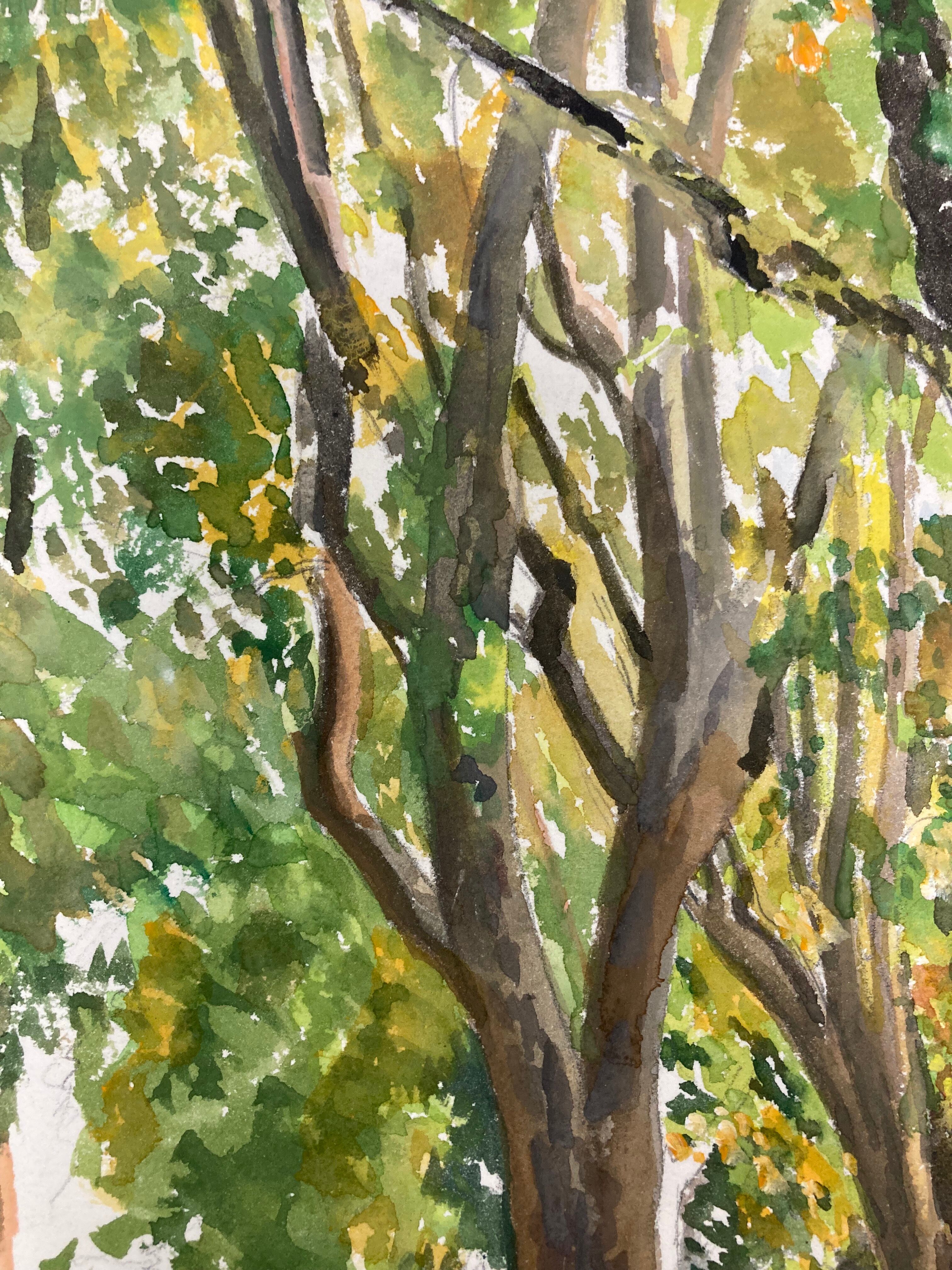 Aquarelle paysage vintage