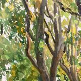 Aquarelle paysage vintage