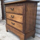 Rustic chest of drawers in solid oak 1950