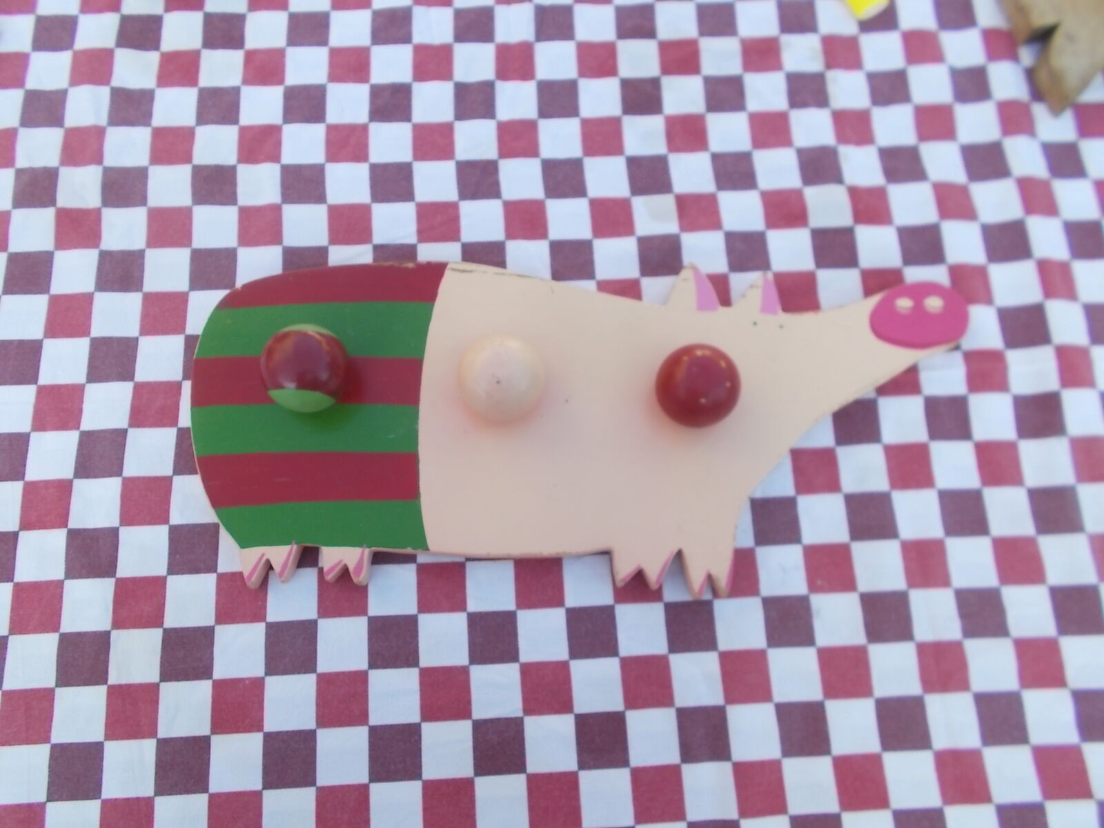 Coat rack, vintage wooden coat hook.