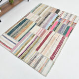 Boho ethnic flatweave vintage rug 124x170cm