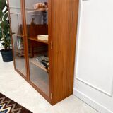 Teak glass bookcase