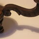 Carved wooden chandelier patinated brown, 3 arms of light