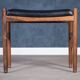 Rosewood Stool with Black Leather Seat, Denmark, 1960s