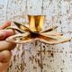 Brass clover candle holder