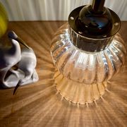 Vintage tulip angled wall light in amber glass