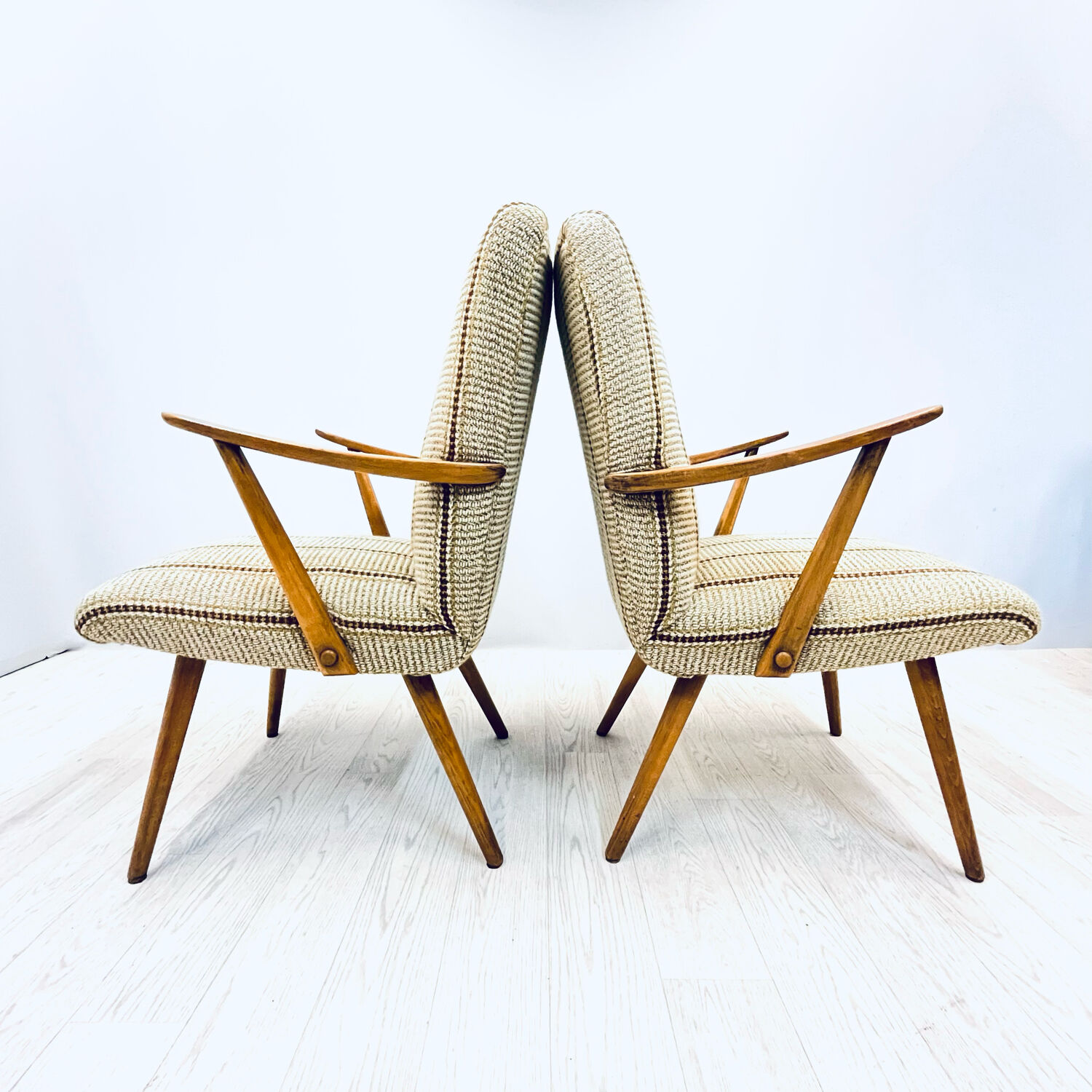 A pair vintage Cocktail chairs with stripes
