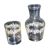 Verre d'eau rétro en verre émaillé alpac - serviteur de nuit