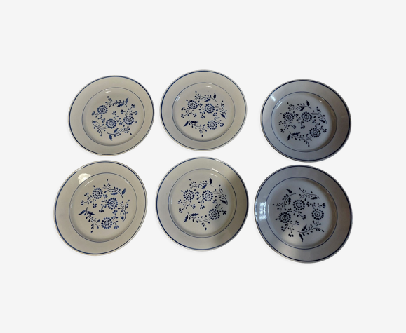 Assiettes plates série de six Lunéville décor Aronde