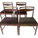 4 chaises Mcintosh teck et tissus velours vintage 1960