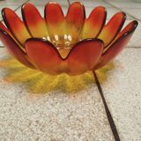 Very rare Indiana glass, amber lotus flower.