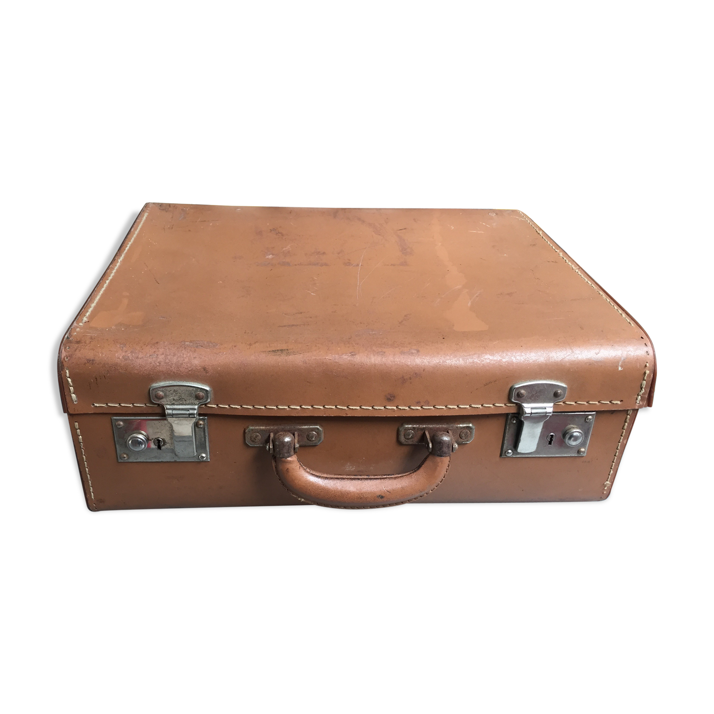 Bagajavion stitched leather suitcase