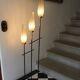 Vintage 3-light floor lamp, Arlus style, Art Deco spirit, 1950s.