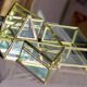 4 old glass, brass and mirror jewellery boxes