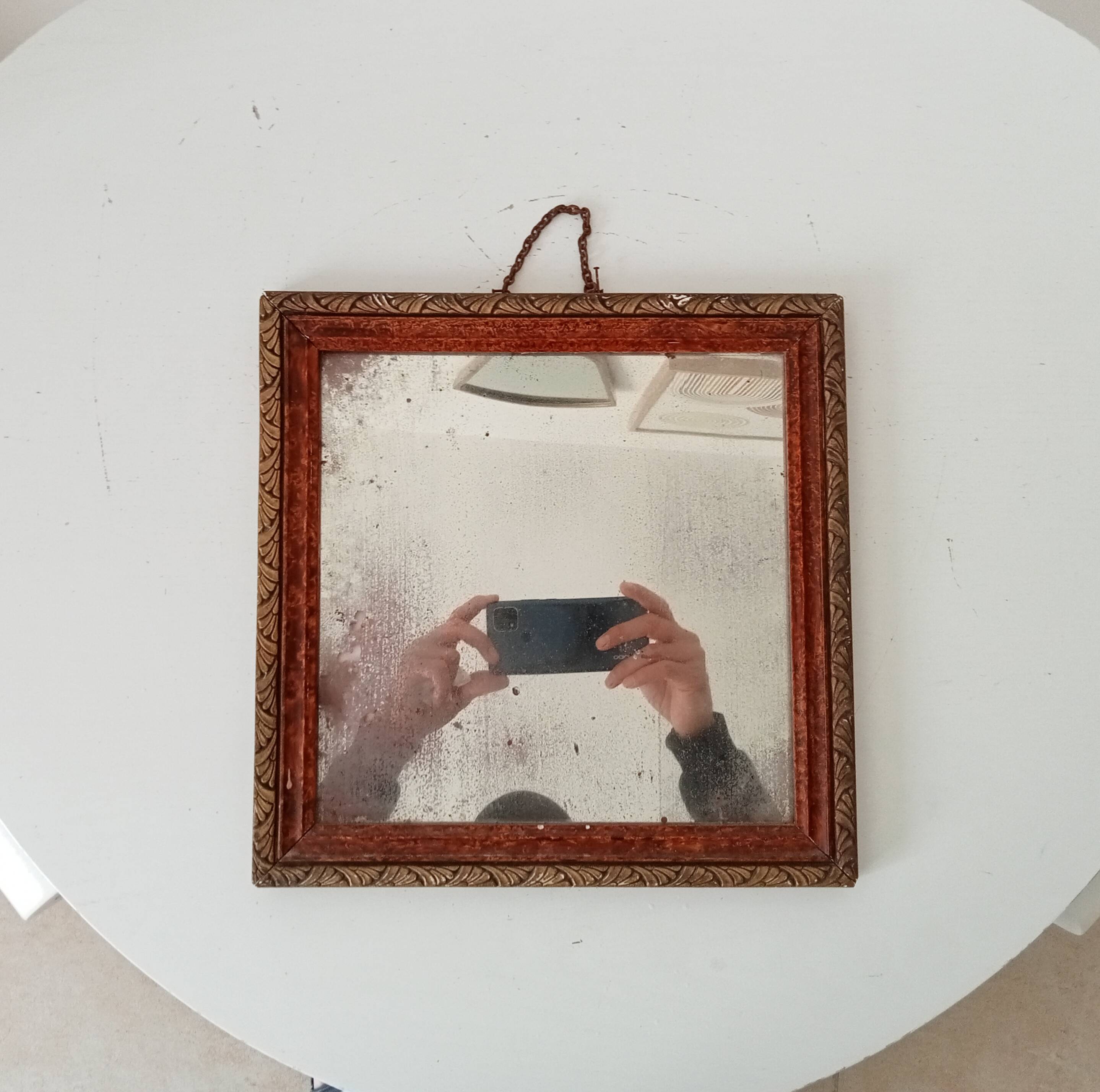 Miroir ancien carré XIXeme
